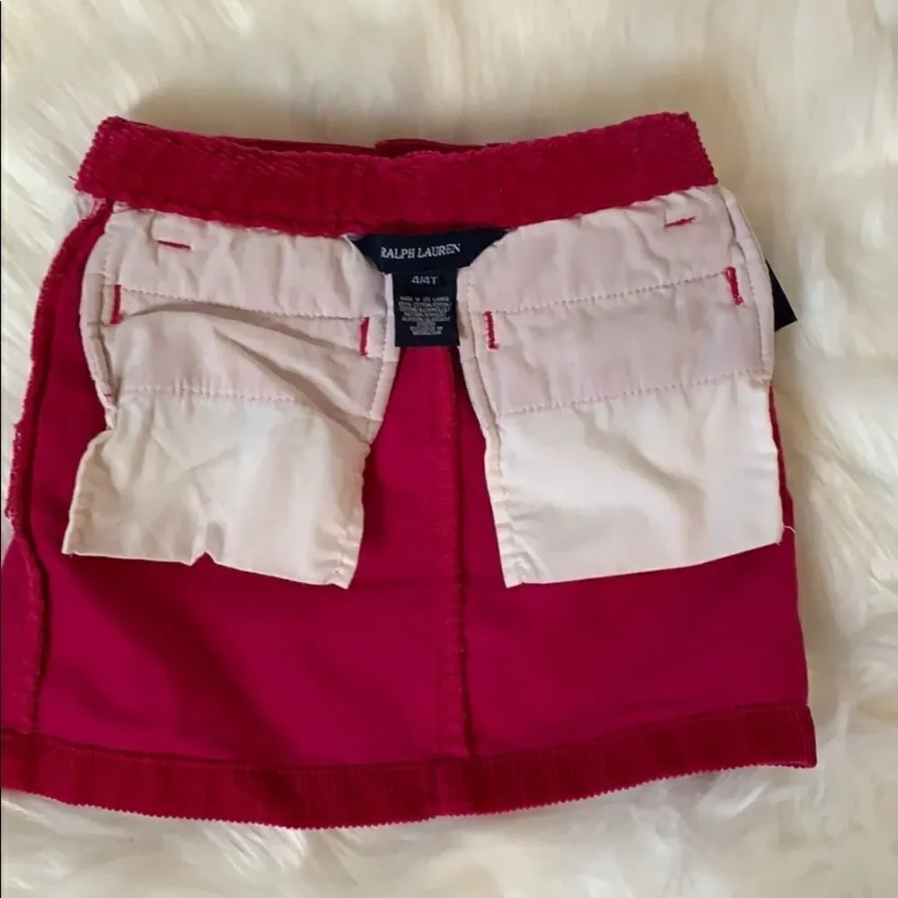Ralph Lauren 4/4T Fuschia Corduroy Mini Skirt
